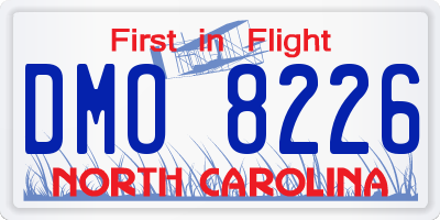 NC license plate DMO8226