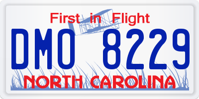 NC license plate DMO8229