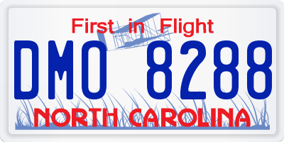NC license plate DMO8288