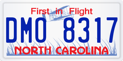 NC license plate DMO8317