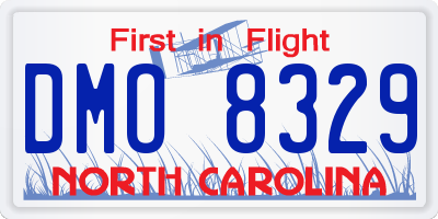 NC license plate DMO8329