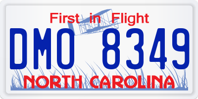NC license plate DMO8349