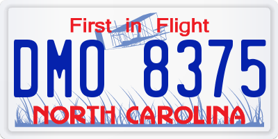NC license plate DMO8375