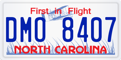NC license plate DMO8407