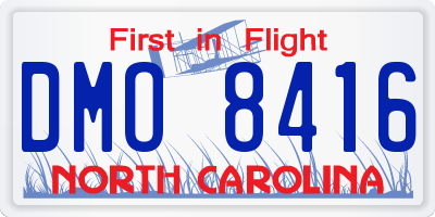 NC license plate DMO8416