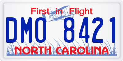 NC license plate DMO8421