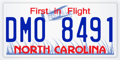 NC license plate DMO8491