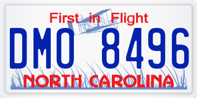 NC license plate DMO8496
