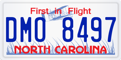 NC license plate DMO8497