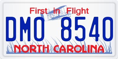 NC license plate DMO8540