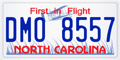 NC license plate DMO8557