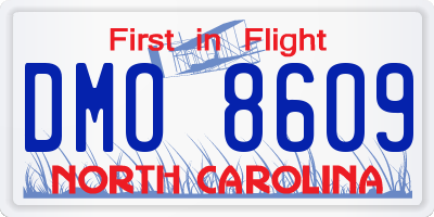 NC license plate DMO8609