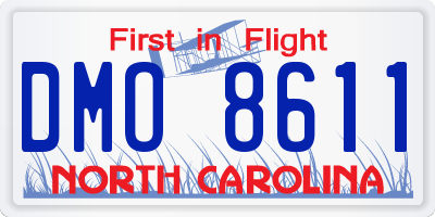 NC license plate DMO8611