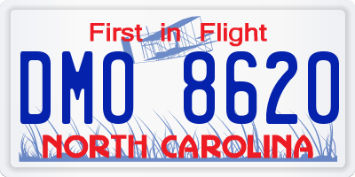 NC license plate DMO8620