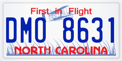 NC license plate DMO8631