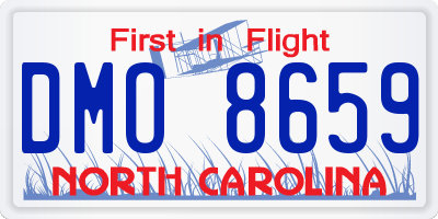 NC license plate DMO8659