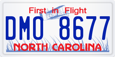 NC license plate DMO8677
