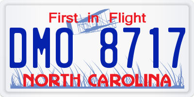 NC license plate DMO8717