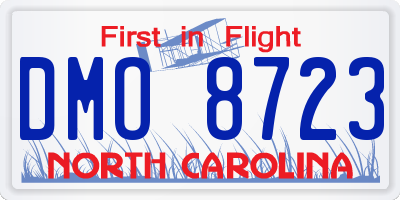 NC license plate DMO8723