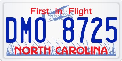NC license plate DMO8725