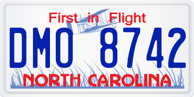 NC license plate DMO8742