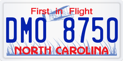 NC license plate DMO8750