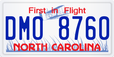 NC license plate DMO8760