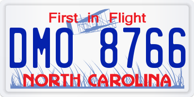 NC license plate DMO8766