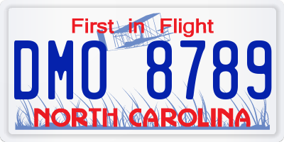 NC license plate DMO8789