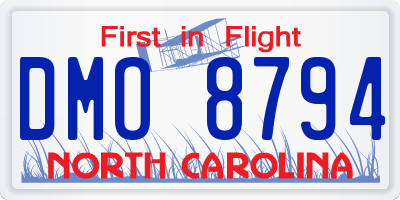 NC license plate DMO8794