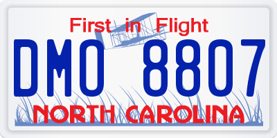NC license plate DMO8807