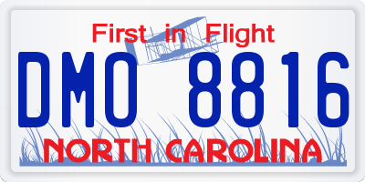 NC license plate DMO8816