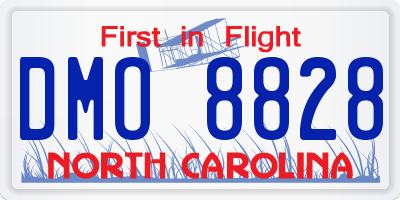 NC license plate DMO8828