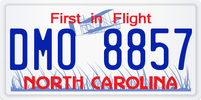 NC license plate DMO8857