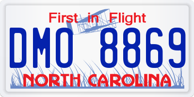 NC license plate DMO8869