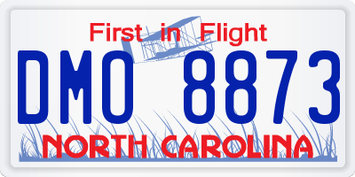 NC license plate DMO8873