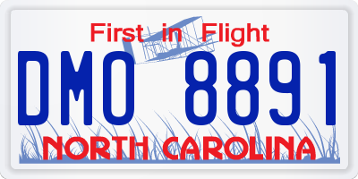 NC license plate DMO8891