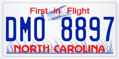 NC license plate DMO8897