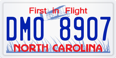 NC license plate DMO8907