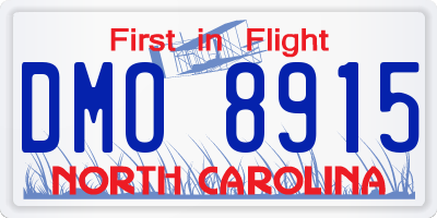 NC license plate DMO8915