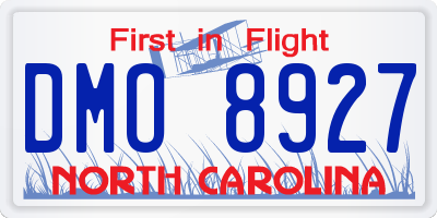 NC license plate DMO8927