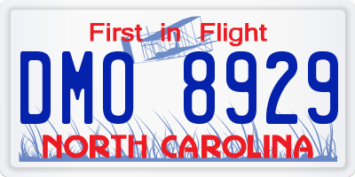 NC license plate DMO8929