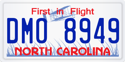 NC license plate DMO8949