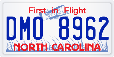 NC license plate DMO8962