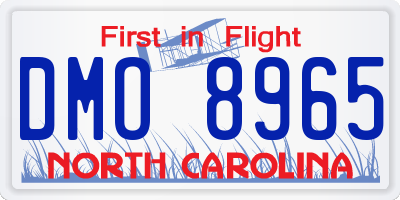 NC license plate DMO8965