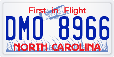 NC license plate DMO8966