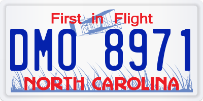 NC license plate DMO8971