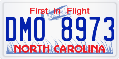 NC license plate DMO8973