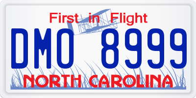 NC license plate DMO8999