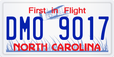 NC license plate DMO9017